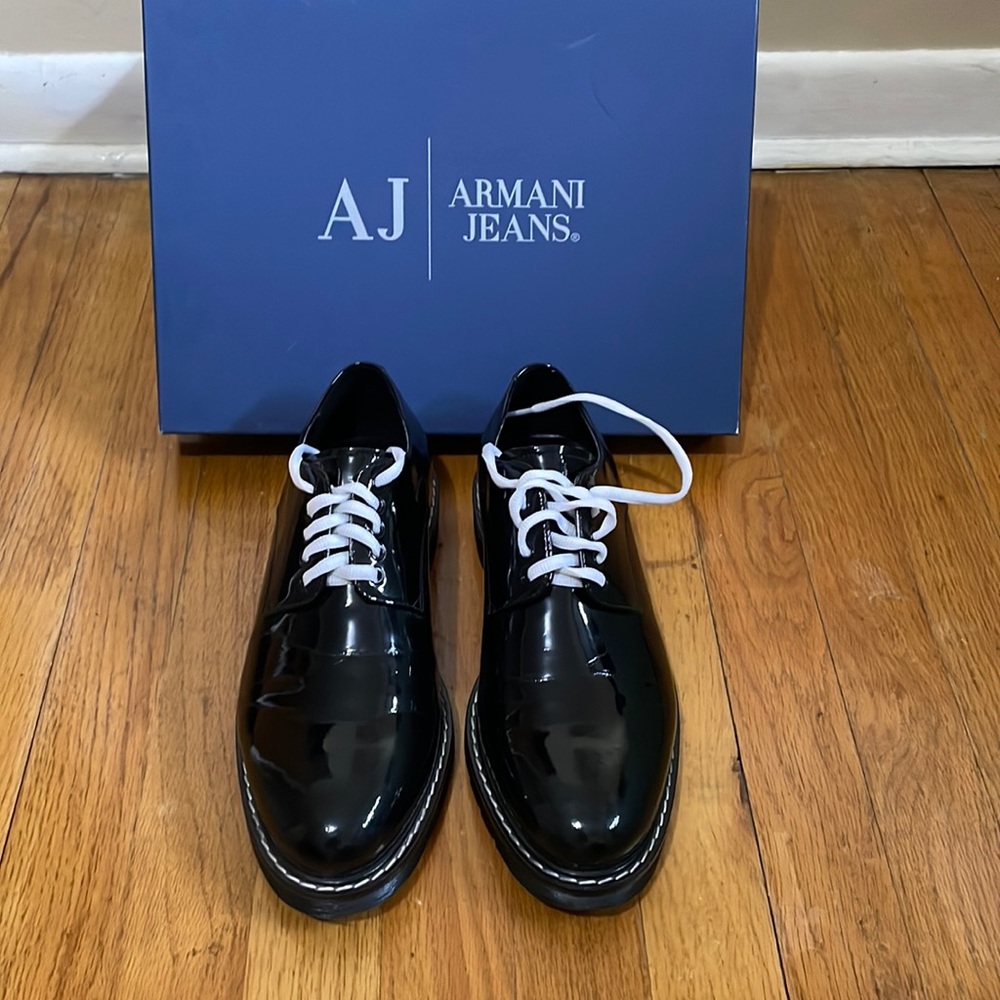 Faux Leather AX Black Shoes